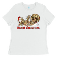 White Merry christmas skeleton Ladies Tee - RanaPortraitStore