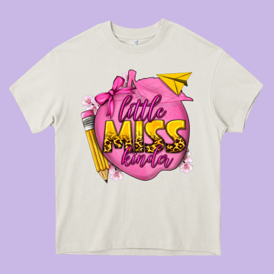 Little Miss Kinder Heavy Core Tee Designed By Texasbilliewilder