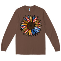 Chestnut Patriotic Sunflower Long Sleeve Tee - Jasminsmagicworld