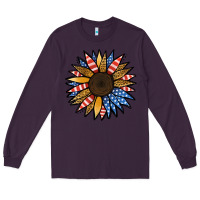 Plum Patriotic Sunflower Long Sleeve Tee - Jasminsmagicworld