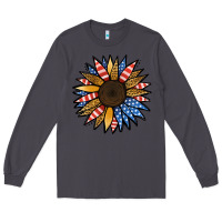 Smoke Patriotic Sunflower Long Sleeve Tee - Jasminsmagicworld