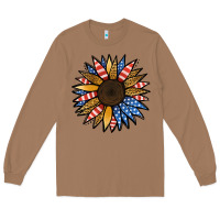 Toasted Coconut Patriotic Sunflower Long Sleeve Tee - Jasminsmagicworld