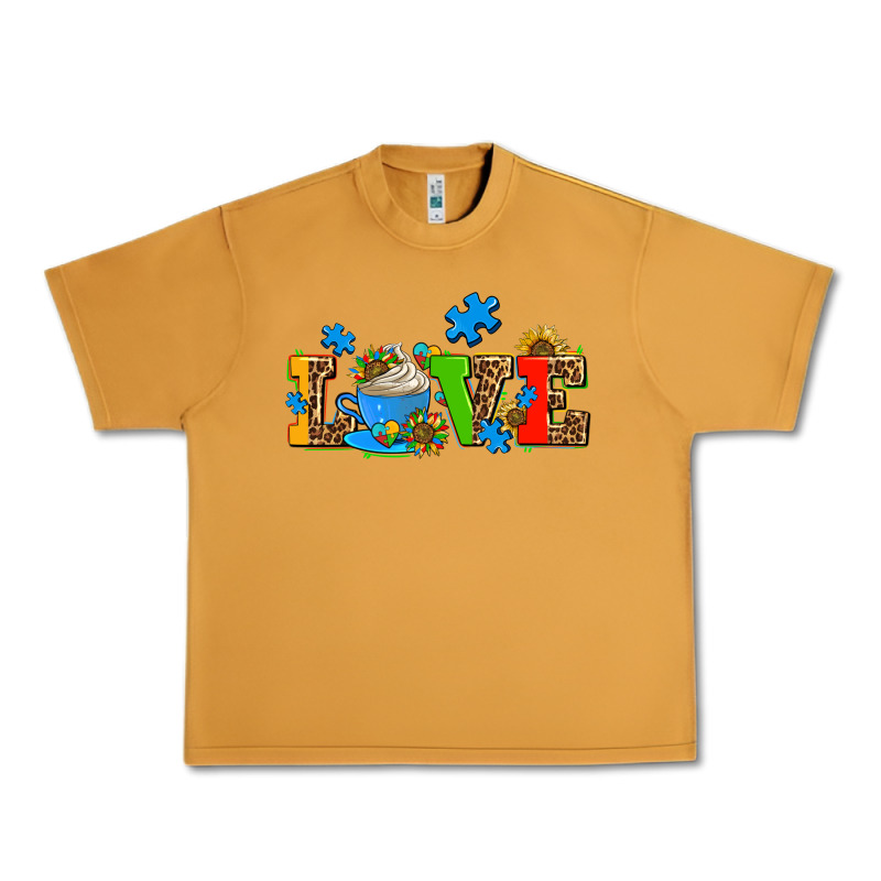Autism Coffee Cup With Sunflower Urban Heavy Tee by AdoDesignShop | Teevron