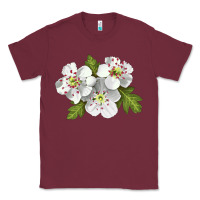 Burgundy Hawthorn Flower Illustrations Classic Tee - LillyAllenDesigns