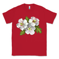 Red Hawthorn Flower Illustrations Classic Tee - LillyAllenDesigns