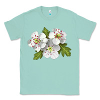Seafoam Hawthorn Flower Illustrations Classic Tee - LillyAllenDesigns