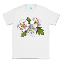 White Hawthorn Flower Illustrations Classic Tee - LillyAllenDesigns