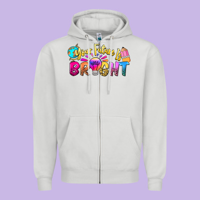 Your Future Is Bright Zipper Hoodie Designed By Nancycooperartshop