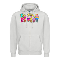 Dove Grey your future is bright Zipper Hoodie - NancyCooperArtShop