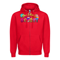 Red your future is bright Zipper Hoodie - NancyCooperArtShop