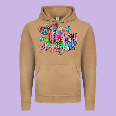 Beach Please Vintage Hoodie Designed By Adodesignshop