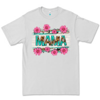 Dove Grey mama leopard with turquoise background Premium Tee - texasbilliewilder