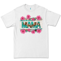White mama leopard with turquoise background Premium Tee - texasbilliewilder