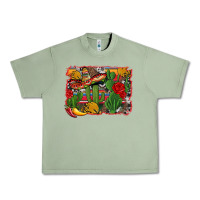 Oil Green mexican cacti background Urban Heavy Tee - Artiststas