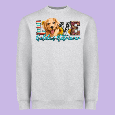 Love Golden Retriever Heavyweight Sweatshirt Designed By Artiststas