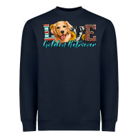 Navy love golden retriever Heavyweight Sweatshirt - Artiststas