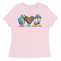 Bubblegum Pink peace love loaded tea Ladies Tee - JahusDesignShop