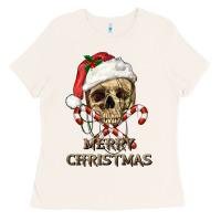Bone merry christmas skull Ladies Tee - RanaPortraitStore