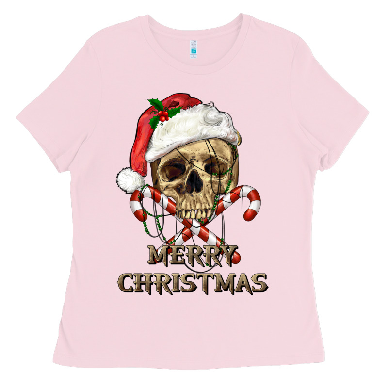Merry Christmas Skull Ladies Tee by RanaPortraitStore | Teevron