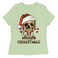 Matcha merry christmas skull Ladies Tee - RanaPortraitStore