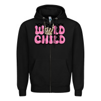 Black wild child pink skeleton Zipper Hoodie - MaliasSmallBusiness