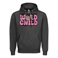 Charcoal Heather wild child pink skeleton Zipper Hoodie - MaliasSmallBusiness