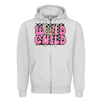 Dove Grey wild child pink skeleton Zipper Hoodie - MaliasSmallBusiness