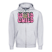 Heather Grey wild child pink skeleton Zipper Hoodie - MaliasSmallBusiness