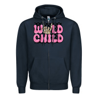 Navy wild child pink skeleton Zipper Hoodie - MaliasSmallBusiness