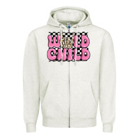 Oatmeal Heather wild child pink skeleton Zipper Hoodie - MaliasSmallBusiness