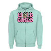 Seafoam wild child pink skeleton Zipper Hoodie - MaliasSmallBusiness