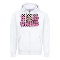 White wild child pink skeleton Zipper Hoodie - MaliasSmallBusiness