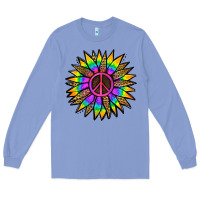 Colony Blue Peace Hippie Sunflower Long Sleeve Tee - Jasminsmagicworld