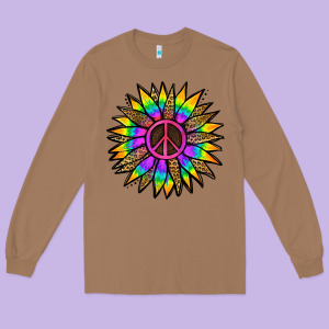 Peace Hippie Sunflower Long Sleeve Tee Designed By Jasminsmagicworld