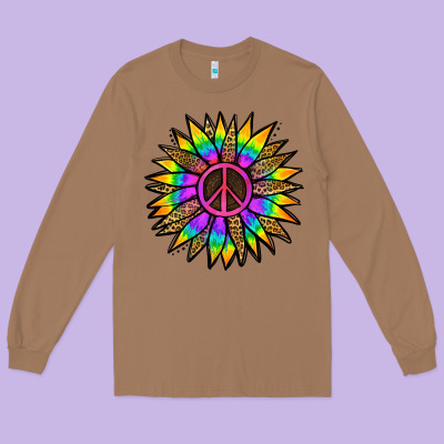 Peace Hippie Sunflower Long Sleeve Tee Designed By Jasminsmagicworld