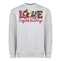 Heather Grey love english bulldogs Heavyweight Sweatshirt - Artiststas