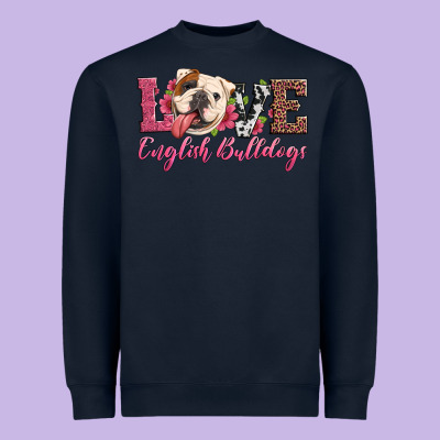 Love English Bulldogs Heavyweight Sweatshirt Designed By Artiststas