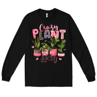 Black crazy plant lady houseplants Long Sleeve Tee - JahusDesignShop