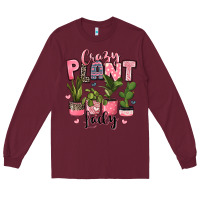 Burgundy crazy plant lady houseplants Long Sleeve Tee - JahusDesignShop