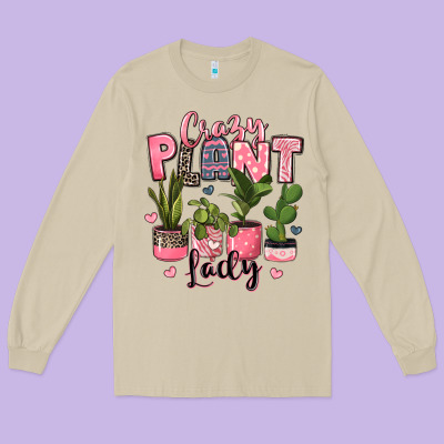 Crazy Plant Lady Houseplants Long Sleeve Tee Designed By Jahusdesignshop