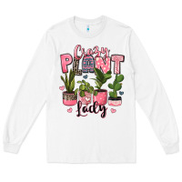 White crazy plant lady houseplants Long Sleeve Tee - JahusDesignShop