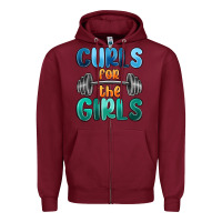 Burgundy curls for the girls Zipper Hoodie - MaliasSmallBusiness