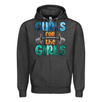 Charcoal Heather curls for the girls Zipper Hoodie - MaliasSmallBusiness