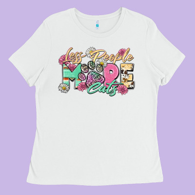 Less People More Cats Ladies Tee Designed By Zillion Design Studio