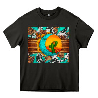 Asphalt sunflower desert cactus turquoise crescent Heavy Core Tee - Artiststas