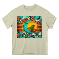 Mossy sunflower desert cactus turquoise crescent Heavy Core Tee - Artiststas