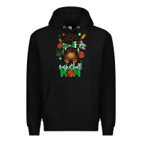 Black Basketball Mom Afro Messy Bun Premium Hoodie - texasbilliewilder