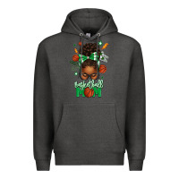 Charcoal Heather Basketball Mom Afro Messy Bun Premium Hoodie - texasbilliewilder