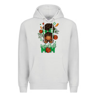 Dove Grey Basketball Mom Afro Messy Bun Premium Hoodie - texasbilliewilder