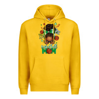 Lemon Basketball Mom Afro Messy Bun Premium Hoodie - texasbilliewilder